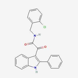 molecular formula C23H17ClN2O2 B4793810 N-[(2-chlorophenyl)methyl]-2-oxo-2-(2-phenyl-1H-indol-3-yl)acetamide 