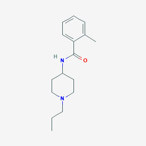 molecular formula C16H24N2O B4793877 2-methyl-N-(1-propylpiperidin-4-yl)benzamide 