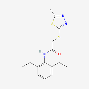 molecular formula C15H19N3OS2 B4793961 N-(2,6-diethylphenyl)-2-[(5-methyl-1,3,4-thiadiazol-2-yl)sulfanyl]acetamide 