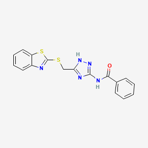 molecular formula C17H13N5OS2 B4794239 Benzamide, N-[3-[(2-benzothiazolylthio)methyl]-1H-1,2,4-triazol-5-yl]- CAS No. 717865-52-6