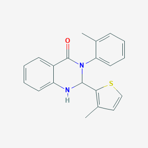 molecular formula C20H18N2OS B479428 3-(2-Methylphenyl)-2-(3-methylthiophen-2-yl)-1,2-dihydroquinazolin-4-one CAS No. 440111-61-5