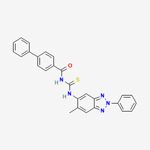 molecular formula C27H21N5OS B4794347 N-[(6-methyl-2-phenyl-2H-benzotriazol-5-yl)carbamothioyl]biphenyl-4-carboxamide 