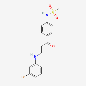 molecular formula C16H17BrN2O3S B4794396 N-[4-[3-(3-bromoanilino)propanoyl]phenyl]methanesulfonamide 
