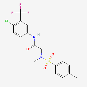 molecular formula C17H16ClF3N2O3S B4794471 N-[4-chloro-3-(trifluoromethyl)phenyl]-N~2~-methyl-N~2~-[(4-methylphenyl)sulfonyl]glycinamide 