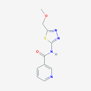 molecular formula C10H10N4O2S B479449 N-[5-(methoxymethyl)-1,3,4-thiadiazol-2-yl]nicotinamide CAS No. 650593-92-3