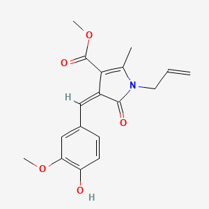 molecular formula C18H19NO5 B4794534 METHYL (4Z)-4-[(4-HYDROXY-3-METHOXYPHENYL)METHYLIDENE]-2-METHYL-5-OXO-1-(PROP-2-EN-1-YL)-4,5-DIHYDRO-1H-PYRROLE-3-CARBOXYLATE 