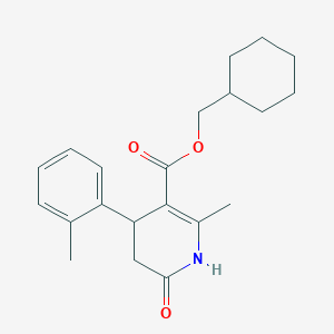 molecular formula C21H27NO3 B4794556 Cyclohexylmethyl 2-methyl-4-(2-methylphenyl)-6-oxo-1,4,5,6-tetrahydropyridine-3-carboxylate 