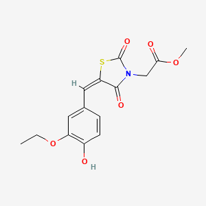 molecular formula C15H15NO6S B4794609 methyl [(5E)-5-(3-ethoxy-4-hydroxybenzylidene)-2,4-dioxo-1,3-thiazolidin-3-yl]acetate 