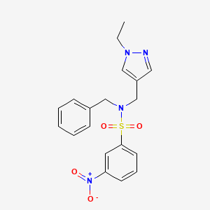 molecular formula C19H20N4O4S B4794670 N-BENZYL-N-[(1-ETHYL-1H-PYRAZOL-4-YL)METHYL]-3-NITRO-1-BENZENESULFONAMIDE 