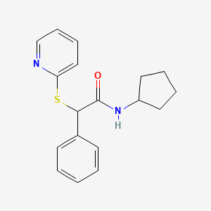 molecular formula C18H20N2OS B4794915 N-cyclopentyl-2-phenyl-2-(pyridin-2-ylsulfanyl)acetamide 