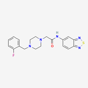 molecular formula C19H20FN5OS B4794971 N-(2,1,3-BENZOTHIADIAZOL-5-YL)-2-[4-(2-FLUOROBENZYL)-1-PIPERAZINYL]ACETAMIDE 