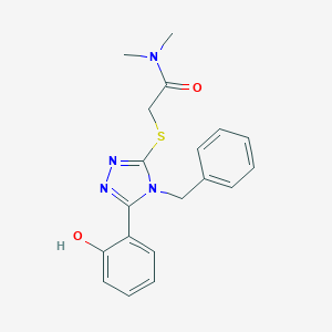 molecular formula C19H20N4O2S B479500 2-{[4-benzyl-5-(2-hydroxyphenyl)-4H-1,2,4-triazol-3-yl]sulfanyl}-N,N-dimethylacetamide 