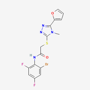 molecular formula C15H11BrF2N4O2S B4795074 N-(2-bromo-4,6-difluorophenyl)-2-{[5-(furan-2-yl)-4-methyl-4H-1,2,4-triazol-3-yl]sulfanyl}acetamide 