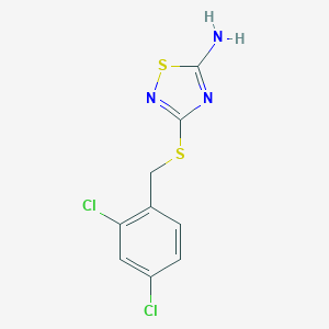 molecular formula C9H7Cl2N3S2 B479534 3-[(2,4-Dichlorobenzyl)thio]-1,2,4-thiadiazol-5-amine CAS No. 650594-75-5