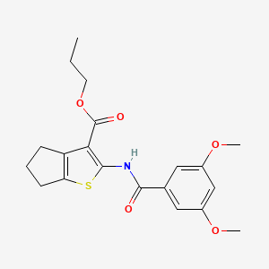 molecular formula C20H23NO5S B4795341 PROPYL 2-(3,5-DIMETHOXYBENZAMIDO)-4H,5H,6H-CYCLOPENTA[B]THIOPHENE-3-CARBOXYLATE 