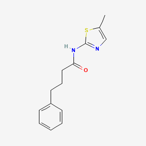 molecular formula C14H16N2OS B4795542 N-(5-METHYL-13-THIAZOL-2-YL)-4-PHENYLBUTANAMIDE 