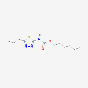 molecular formula C12H21N3O2S B4795543 hexyl N-(5-propyl-1,3,4-thiadiazol-2-yl)carbamate 