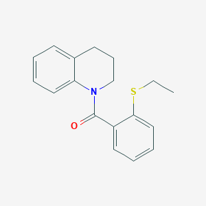 molecular formula C18H19NOS B4795648 1-[2-(ETHYLSULFANYL)BENZOYL]-1,2,3,4-TETRAHYDROQUINOLINE 