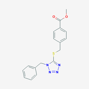 molecular formula C17H16N4O2S B479567 methyl 4-{[(1-benzyl-1H-tetrazol-5-yl)thio]methyl}benzoate CAS No. 634168-73-3