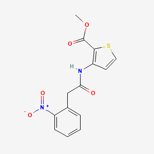 molecular formula C14H12N2O5S B4795708 METHYL 3-{[2-(2-NITROPHENYL)ACETYL]AMINO}-2-THIOPHENECARBOXYLATE 