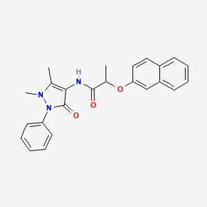 molecular formula C24H23N3O3 B4795806 N-(1,5-dimethyl-3-oxo-2-phenyl-2,3-dihydro-1H-pyrazol-4-yl)-2-(2-naphthyloxy)propanamide 