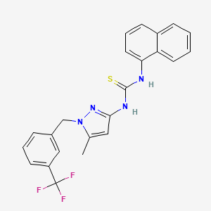 molecular formula C23H19F3N4S B4795878 N-{5-METHYL-1-[3-(TRIFLUOROMETHYL)BENZYL]-1H-PYRAZOL-3-YL}-N'-(1-NAPHTHYL)THIOUREA 