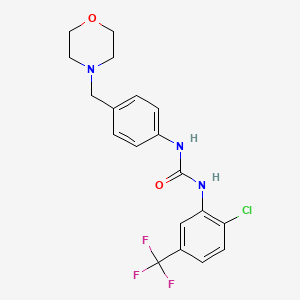 molecular formula C19H19ClF3N3O2 B4796014 N-[2-CHLORO-5-(TRIFLUOROMETHYL)PHENYL]-N'-[4-(MORPHOLINOMETHYL)PHENYL]UREA 