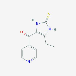 molecular formula C11H11N3OS B047961 (5-Ethyl-2-sulfanylidene-1,3-dihydroimidazol-4-yl)-pyridin-4-ylmethanone CAS No. 119193-62-3