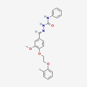 molecular formula C24H25N3O4 B4796178 1-[[3-methoxy-4-[2-(2-methylphenoxy)ethoxy]phenyl]methylideneamino]-3-phenylurea 