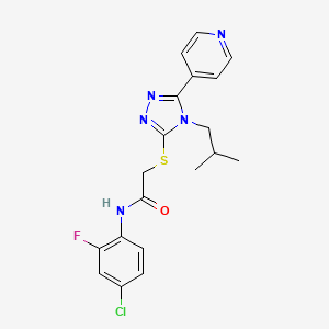 molecular formula C19H19ClFN5OS B4796377 N-(4-chloro-2-fluorophenyl)-2-{[4-(2-methylpropyl)-5-(pyridin-4-yl)-4H-1,2,4-triazol-3-yl]sulfanyl}acetamide 