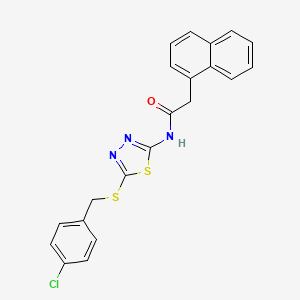 molecular formula C21H16ClN3OS2 B4796398 N-(5-((4-chlorobenzyl)thio)-1,3,4-thiadiazol-2-yl)-2-(naphthalen-1-yl)acetamide 