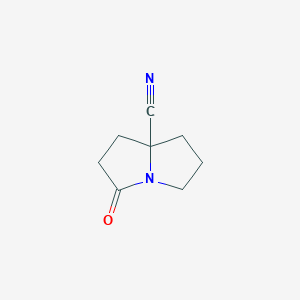 molecular formula C8H10N2O B047964 3-Oxohexahydro-1H-pyrrolizine-7a-carbonitrile CAS No. 113089-36-4