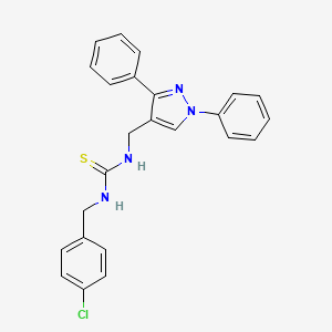 molecular formula C24H21ClN4S B4796874 N-(4-chlorobenzyl)-N'-[(1,3-diphenyl-1H-pyrazol-4-yl)methyl]thiourea 