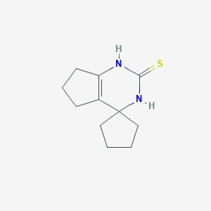 B479695 1',5',6',7'-Tetrahydrospiro[cyclopentane-1,4'-cyclopenta[d]pyrimidine]-2'-thiol CAS No. 5778-25-6