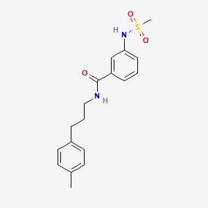 molecular formula C18H22N2O3S B4797077 N-[3-(4-methylphenyl)propyl]-3-[(methylsulfonyl)amino]benzamide 