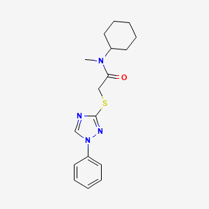 molecular formula C17H22N4OS B4797222 N-cyclohexyl-N-methyl-2-[(1-phenyl-1H-1,2,4-triazol-3-yl)thio]acetamide 