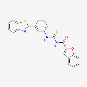 molecular formula C23H15N3O2S2 B4797264 N-{[3-(1,3-benzothiazol-2-yl)phenyl]carbamothioyl}-1-benzofuran-2-carboxamide 