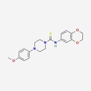 molecular formula C20H23N3O3S B4797282 N-(2,3-dihydro-1,4-benzodioxin-6-yl)-4-(4-methoxyphenyl)-1-piperazinecarbothioamide 