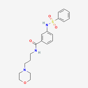molecular formula C20H25N3O4S B4797381 N-[3-(4-morpholinyl)propyl]-3-[(phenylsulfonyl)amino]benzamide 