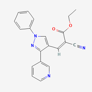 molecular formula C20H16N4O2 B4797814 ethyl (Z)-2-cyano-3-(1-phenyl-3-pyridin-3-ylpyrazol-4-yl)prop-2-enoate 