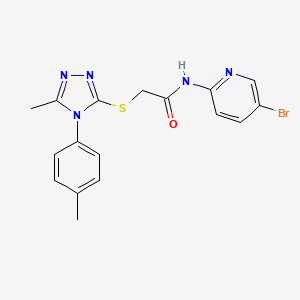 molecular formula C17H16BrN5OS B4797851 N-(5-BROMO-2-PYRIDINYL)-2-{[5-METHYL-4-(4-METHYLPHENYL)-4H-1,2,4-TRIAZOL-3-YL]SULFANYL}ACETAMIDE 