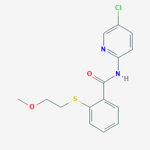 molecular formula C15H15ClN2O2S B4797962 N-(5-chloropyridin-2-yl)-2-[(2-methoxyethyl)sulfanyl]benzamide 