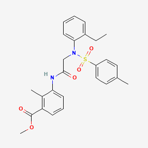 molecular formula C26H28N2O5S B4798034 methyl 3-({N-(2-ethylphenyl)-N-[(4-methylphenyl)sulfonyl]glycyl}amino)-2-methylbenzoate 