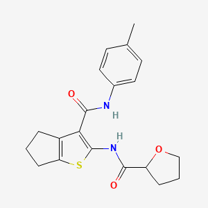 molecular formula C20H22N2O3S B4798237 N-{3-[(4-methylphenyl)carbamoyl]-5,6-dihydro-4H-cyclopenta[b]thiophen-2-yl}tetrahydrofuran-2-carboxamide 