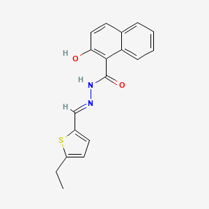 molecular formula C18H16N2O2S B4798280 N'-[(5-ethyl-2-thienyl)methylene]-2-hydroxy-1-naphthohydrazide 