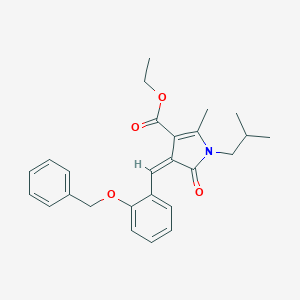 ethyl (4Z)-2-methyl-1-(2-methylpropyl)-5-oxo-4-[(2-phenylmethoxyphenyl)methylidene]pyrrole-3-carboxylate