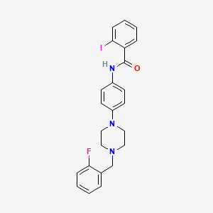 molecular formula C24H23FIN3O B4798354 N-{4-[4-(2-fluorobenzyl)-1-piperazinyl]phenyl}-2-iodobenzamide 