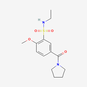 molecular formula C14H20N2O4S B4798413 N-ethyl-2-methoxy-5-(pyrrolidin-1-ylcarbonyl)benzenesulfonamide 