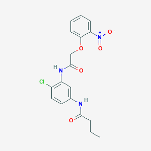 molecular formula C18H18ClN3O5 B4798416 N-(4-chloro-3-{[(2-nitrophenoxy)acetyl]amino}phenyl)butanamide 
