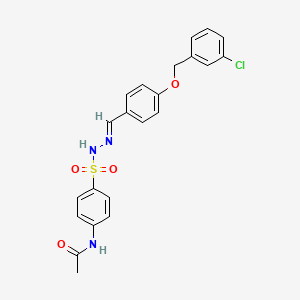 molecular formula C22H20ClN3O4S B4798483 N-{4-[(2-{4-[(3-chlorobenzyl)oxy]benzylidene}hydrazino)sulfonyl]phenyl}acetamide 